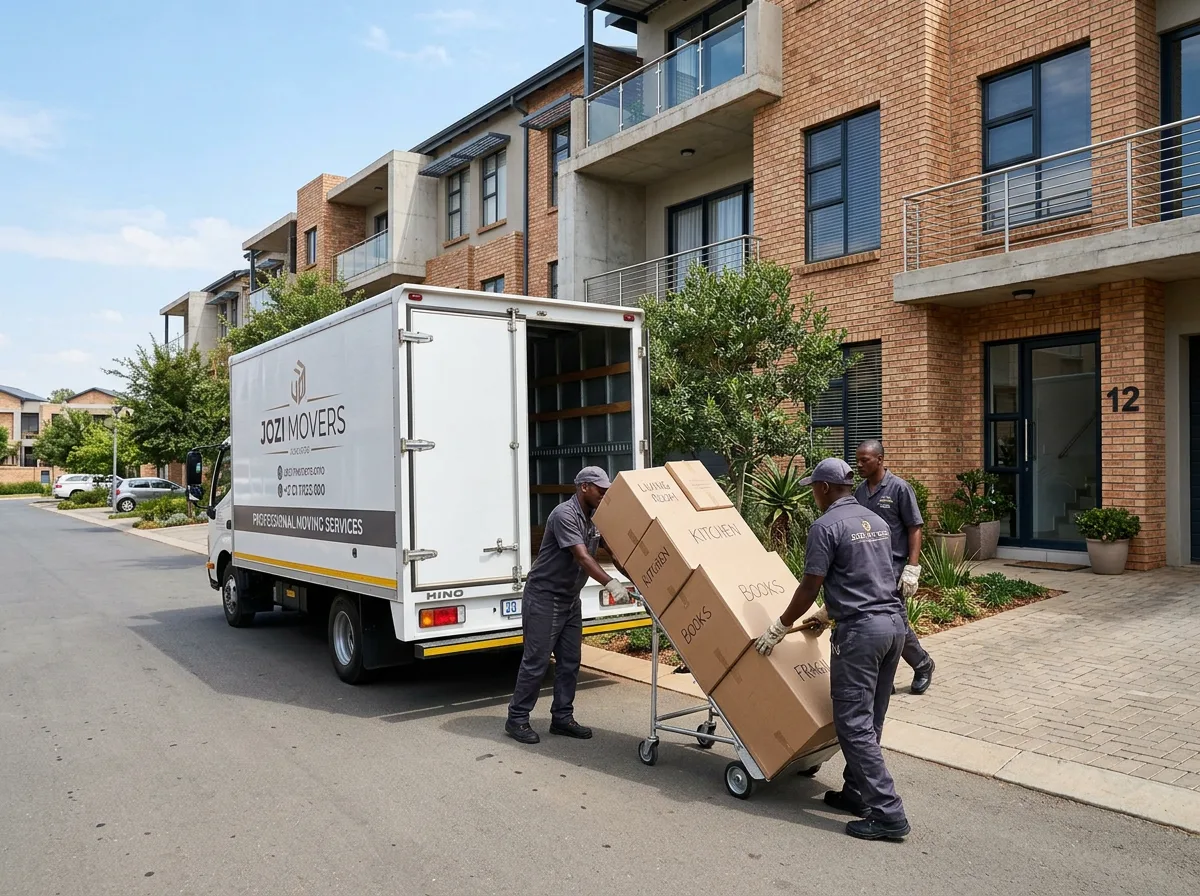 B&W Movers truck on a moving day in Benoni