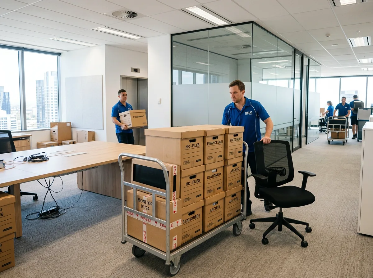 B&W Movers crew relocating an office in Johannesburg