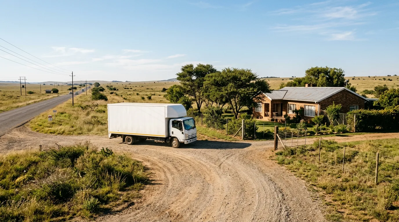 B&W Movers truck on a moving day in Randvaal