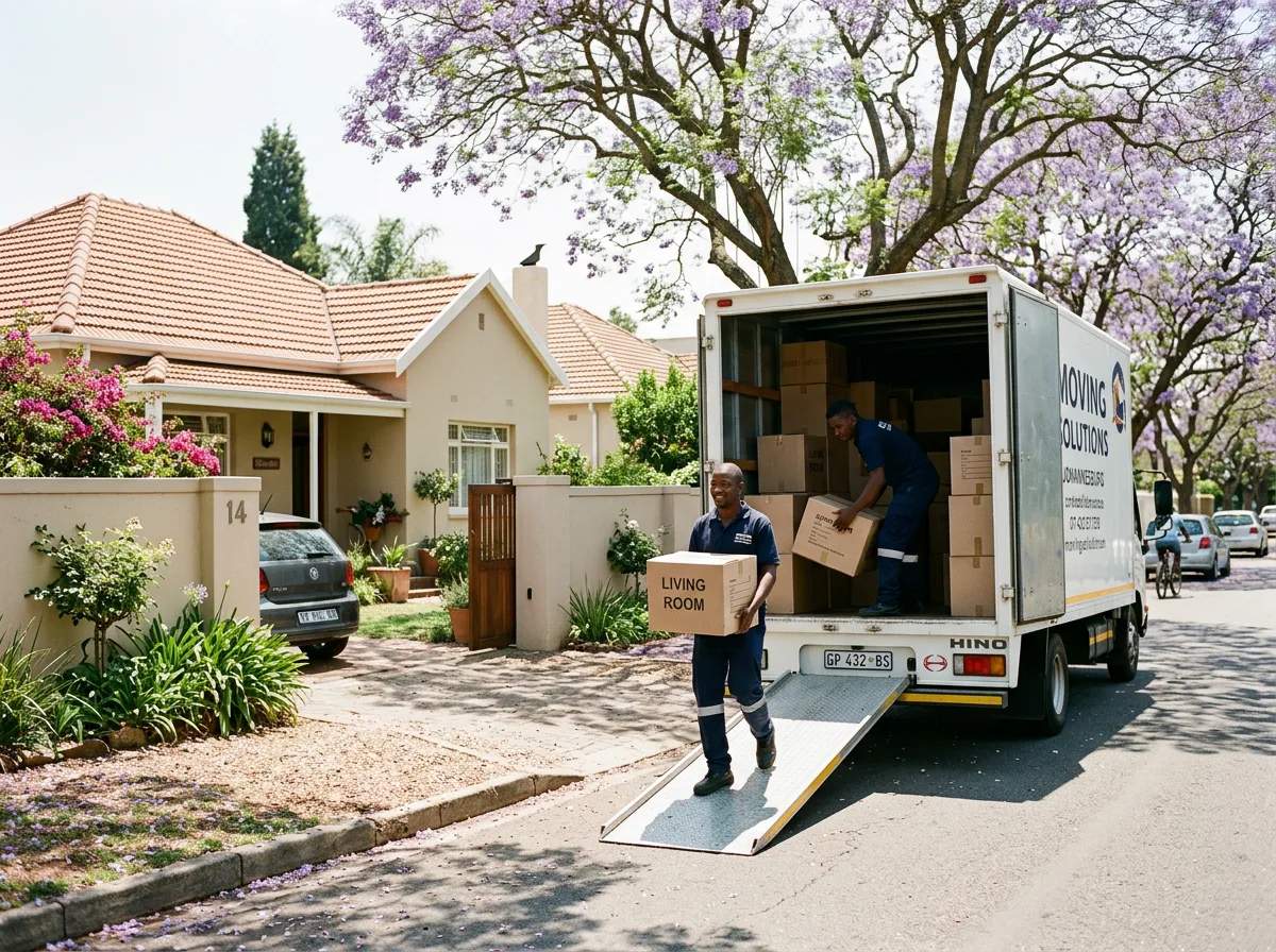 B&W Movers truck on a moving day in Vereeniging