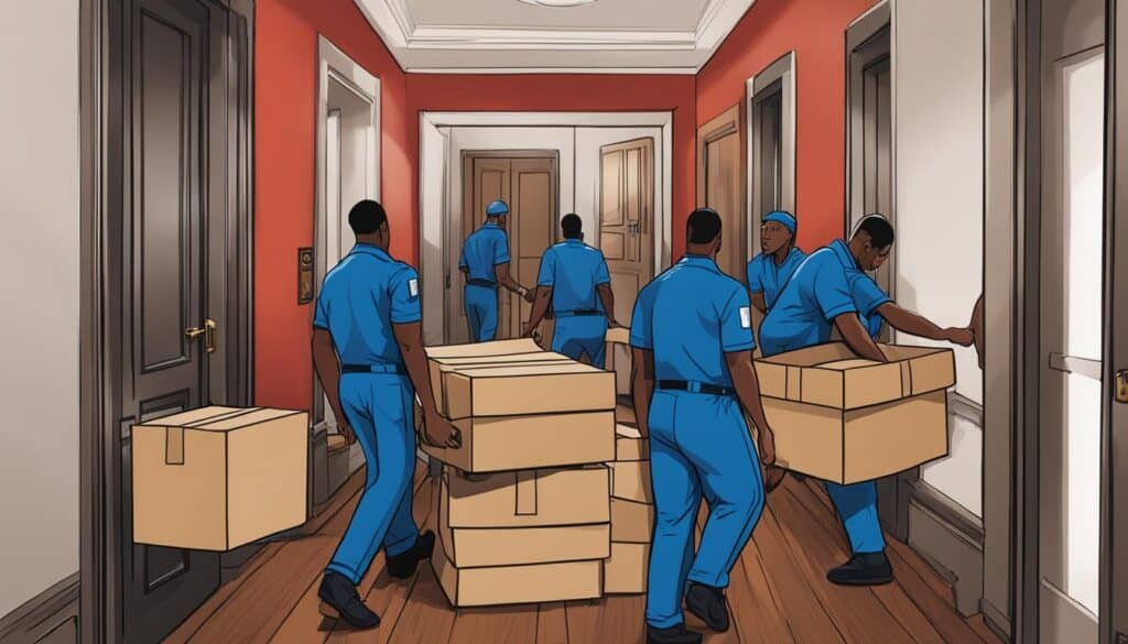 Expert Johannesburg Removal Services | Move with Us 2 B&W Movers A removal company in Johannesburg with a group of men carrying boxes.