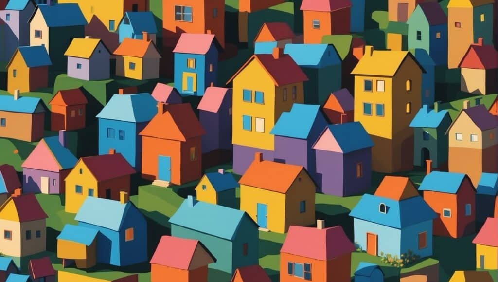 Top Removal Companies Durban - Hassle-Free Moves 1 B&W Movers A colorful illustration of houses on a hilly neighborhood.