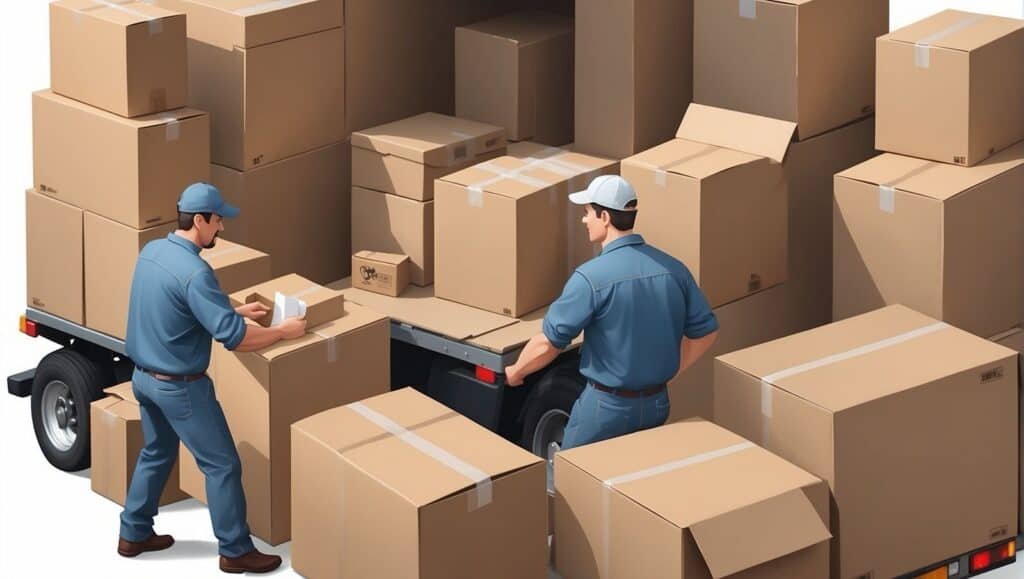 Reliable Moving Services Pretoria - Stress-Free Moves 2 B&W Movers Two men loading boxes into a truck for storage in Durban.