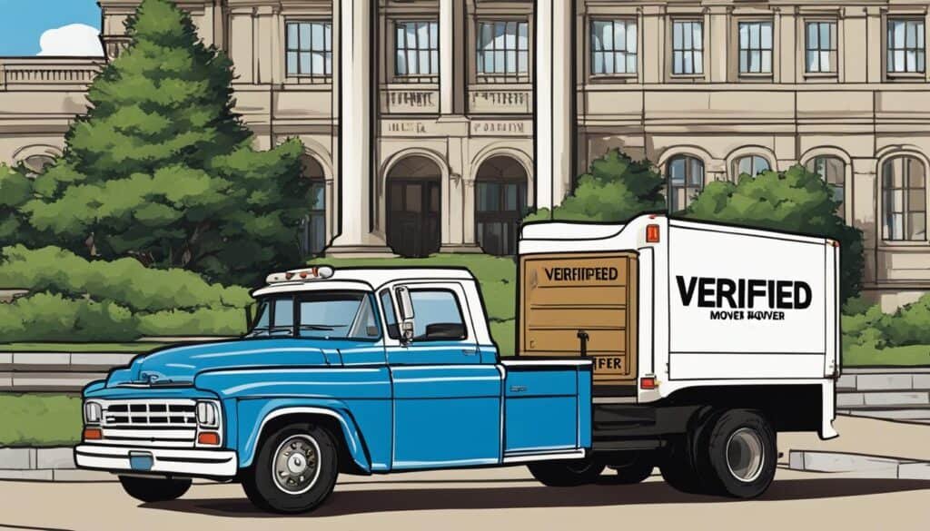 Typical Charges of Moving Companies in SA 1 B&W Movers A cartoon illustration of a delivery truck in front of a building, showcasing moving services.